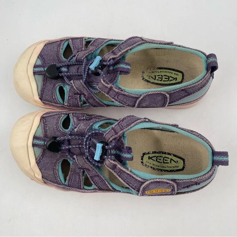 Keen Kids Newport H2 Purple Distressed Canvas Outdoor Hiking Water Shoes-Size 3Y